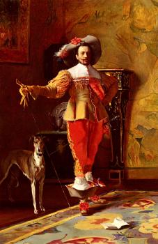 Johann Hamza : A cavalier And His Hound